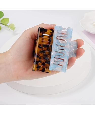 Celluloid Tortoise Rectangle Hair Claw Clips - Fashion Barrettes - Buy Online on SooperMarket.com