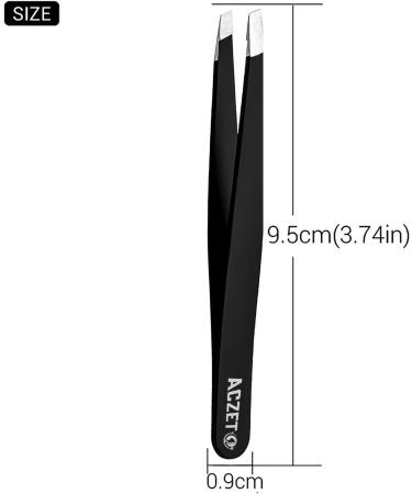 Professional Stainless Steel Eyebrow Tweezers for Precision Plucking and Ingrown Hair Removal - Black - Buy Online on SooperMarket.com