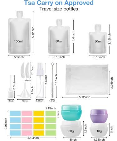 Pnyxeass 20 Pack TSA Approved Travel Containers | Leak-proof Toiletry Bottles | Portable Squeeze Pouches for Shampoo, Conditioner, Lotion | Travel Accessories - Buy Online on SooperMarket.com
