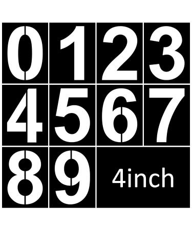 4 Inch Number Stencils Set Plastic Number Stencils Reusable Digital Templates for Cake Stencil Address Number Painting Stencils Templates