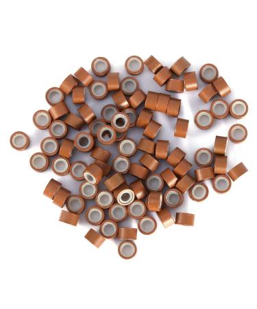 Grain Hair Extensions - 500 PC 5mm Silicone Microring Link Rings in Light Brown - 5 Colors Available - Buy Online on SooperMarket.com