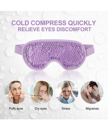 NEWGO Cooling Eye Mask - Reusable Hot/Cold Gel Therapy for Puffy Eyes, Migraine, Dark Circles, Dry Eyes, Sinus Pain - Purple - Buy Online on SooperMarket.com