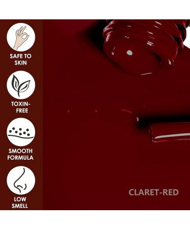 EONFAVE Red Nail Polish - Wine Red Nail Varnish - Long Lasting Chip Resistant & Quick Drying Nail Polish for DIY Nail Art Manicure at Home - No Need Cured - Buy Online on SooperMarket.com