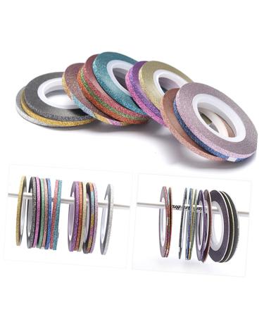 Beavorty 90 Pcs Adhesive Line Sticker Washi Tape Dispenser Nail Decor Nail Tape Strip Adhesive Epoxy Nail Art Stickers Nail Strip Tape Gold Powder Gold and Silver Thread Optional - Buy Online on SooperMarket.com