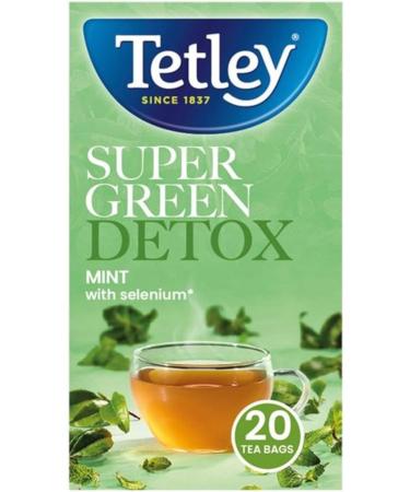 Tetley Tea Super Green Detox Mint Tea Bag 20 Tea Bags (40g) | 4 Pack - Buy Online on SooperMarket.com