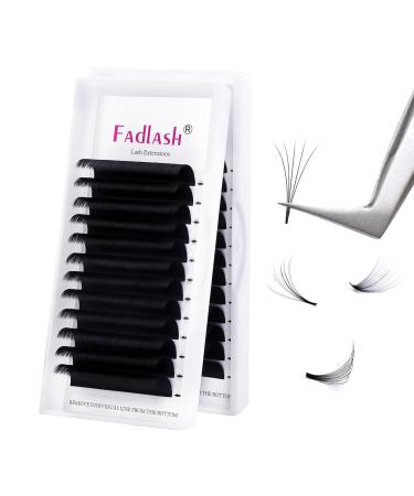 Fadlash Easy Fan Lashes D Curl 0.05 19mm Single Lashes Russian Lashes Natural Look Self Fanning Eye Lashes Automatic Blooming Russian Eyelashes Extensions(0.05-D-19) 19 mm 0.05-D