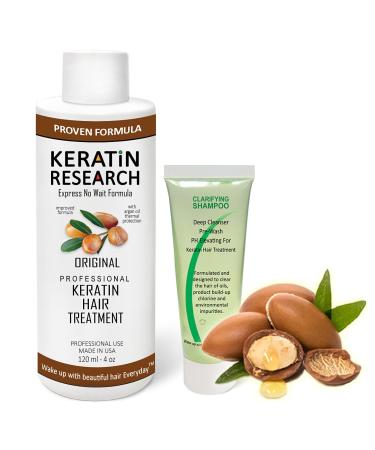 Complex Brazilian keratin hair treatment straightening long Lasting Blowout 4oz Keratin Kit with Argan Oil Professional Results Straightening and Smoothing Hair Queratina Keratina Keratin Research 4oz Kit