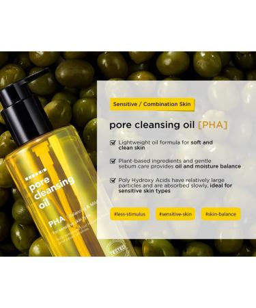 Hanskin Pore Cleansing Oil - PHA Exfoliant, 10.14 fl oz (300 ml) | Deep Clean & Refine Pores - Buy Online on SooperMarket.com