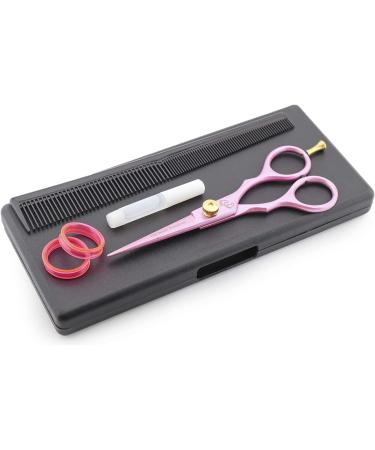 Haryali London Professional 5.5 Hairdressing Scissors for Men and Women - Hair Cutting Shears with Adjustable Screw and Comb Pink - Buy Online on SooperMarket.com
