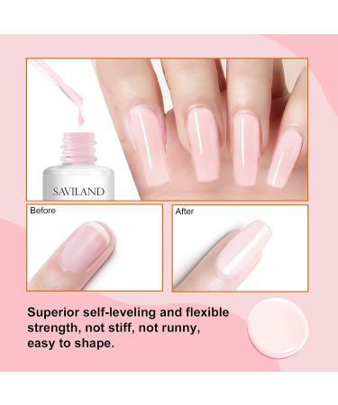 Saviland 5-In-1 Builder Nail Gel - Light Pink 15ml | U V/LED Nail Polish for Professional Manicure and Nail Repair - Buy Online on SooperMarket.com