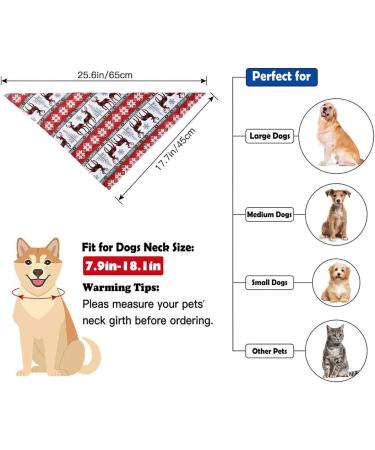 Dog Bandanas 4 Pack Dog Christmas Bandana Classic Buffalo Plaid Pets Scarf Triangle Bibs Neckerchief Set Pet Costume Accessories Decoration for Small Medium Large Dog and Cats 4PC Xmas - Buy Online on SooperMarket.com