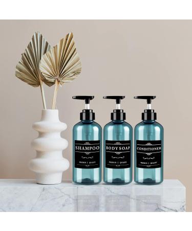 3 Pack - 500ml Empty Pumping Bags | Blue Shampoo Bottle Pump Dispenser | Ideal for Shower & Body Soap - Buy Online on SooperMarket.com