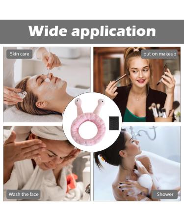 2 Pieces Spa Headband For Women Facial Makeup Head Band With Bangs hair pad Soft Head Wraps Snail Cartoon Headband Elastic Skincare Hair Band for Face Washing(Pink) - Buy Online on SooperMarket.com