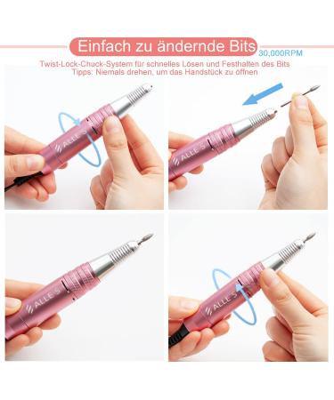 Electric Nail Miller - Professional Nail Milling Cutter Kit 30000 RPM for Acrylic & Gel Nails | Ideal for Home & Salon Use | Perfect Valentine's Day Gift - Buy Online on SooperMarket.com