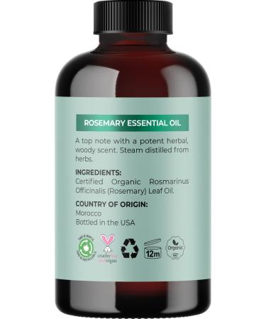 Certified Organic Rosemary & Moringa Oils - USDA Essential Oil for Hair, Skin & Nails - Aromatherapy with Cold Pressed Virgin Moringa Oil - Buy Online on SooperMarket.com