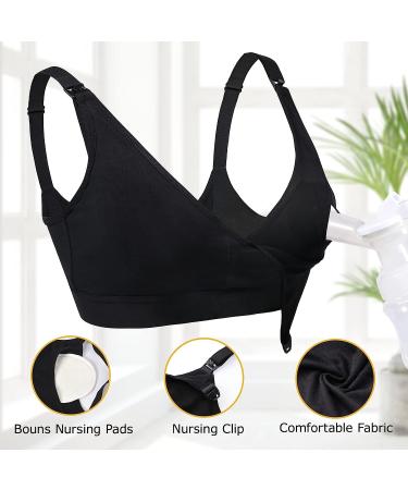 Momcozy Hands Free Pumping Bra - Seamless Adjustable Breast Pump and Nursing Bra All in One - for Spectra, Lansinoh, Philips Avent - Black, X-Large - Buy Online on SooperMarket.com