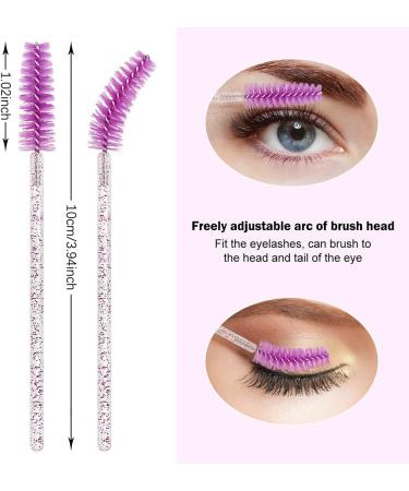 XPP Disposable Eyelash Brushes 100PCS - Crystal Purple Mascara Wands and Brow Spoolie for Makeup - Cosmetic Tools - Buy Online on SooperMarket.com