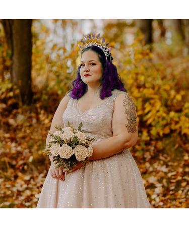 Formery Star Mary Halo Crown Headband - Silver Crescent Moon Amethyst Purple Crystal Goddess Headpiece for Women - Buy Online on SooperMarket.com