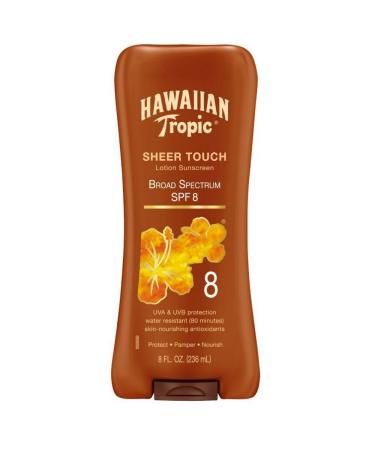 Hawaiian Tropic Sheer Touch Lotion Sunscreen SPF 8 8 oz (Pack of 3)