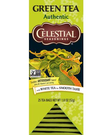 Celestial Seasonings Green Tea Authentic Contains Caffeine 25 Tea Bags (Pack of 6)
