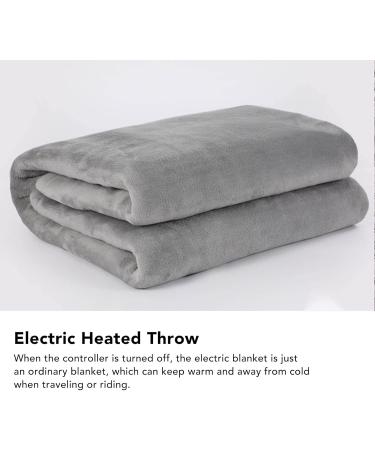 Plplaaoo Electric Heated Blanket - Safe Thermal Flannel Blanket with 6 Heating Levels for Home & Office - Ideal for Bedrooms & Living Rooms (EU220V) - Buy Online on SooperMarket.com