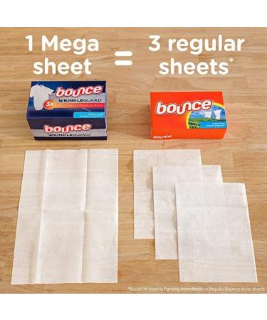 Bounce WrinkleGuard Mega Dryer Sheets 120ct + Downy Wrinkleguard Fabric Softener Pack of 2 - Fresh Scent - 192 Loads - Buy Online on SooperMarket.com