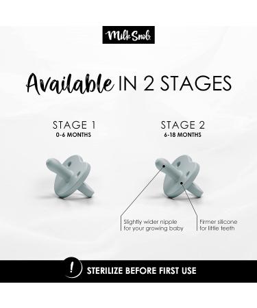 Milk Snob Calm n Cuddle Silicone Pacifier 6-18 Months - BPA Free Teether for Baby Girl and Boy. Perfect Baby Shower Gift for New Moms! Stage 2 Blue Breeze - Buy Online on SooperMarket.com