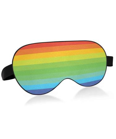 Haskirky Light Blocking Eye Mask Breathable and Adjustable Adult Men and Women Travel on Business Trips Yoga Meditation Light Smooth Comfortable Eye Mask Office Deep Sleep Goodies Rainbow