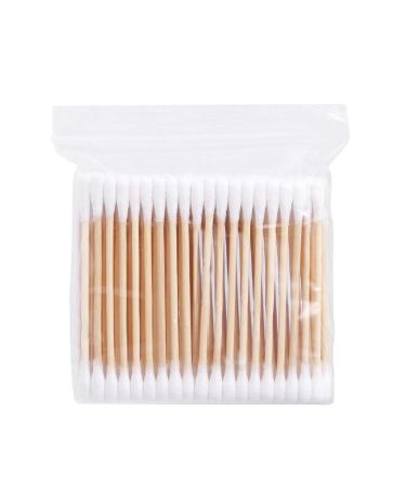 Decdeal cotton swabs cleaning swabs ear swabs with wooden stick double tip 1000/100 Count 1000 count