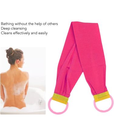 Exfoliating Bath Washcloth - Deep Cleansing Back Scrubber for Men & Women | Long Shower Scrubber with Handles (Pink) - International Shipping Available - Buy Online on SooperMarket.com
