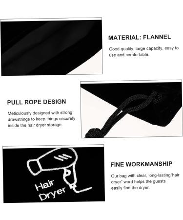 PLAFOPE 3 Pcs Hair Dryer Storage Bag Makeup Bag for Purse Hairdryer Bag Purse Organizer Bags Black Flannel - Buy Online on SooperMarket.com