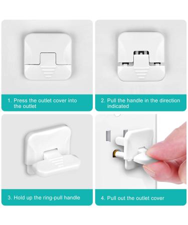 Baby Proofing Outlet Covers (40 Pack) | Child Proof Electric Shock Hazard Protector with Hidden Pull Handle | Secure Outlet Plug Cap for Safety | 32 Count Outlet Caps Included - Buy Online on SooperMarket.com