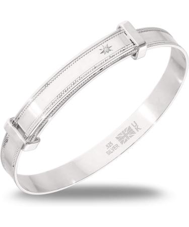 Baby Bangle Expander Bracelet - 925 Sterling Silver for Christening, Birthday, and Baby Shower - Buy Online on SooperMarket.com
