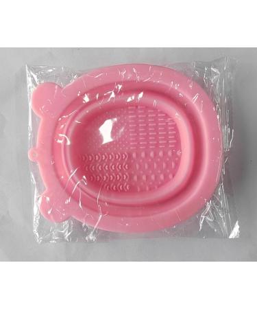 Acooruiteng Makeup Brush Cleaner Mat Foldable Silicone Makeup Brush Cleaning Mat Portable Makeup Brush Cleaning Pad Makeup Brush Cleaning Bowl for Makeup Brush Makeup Sponge Powder Puff Pink - Buy Online on SooperMarket.com