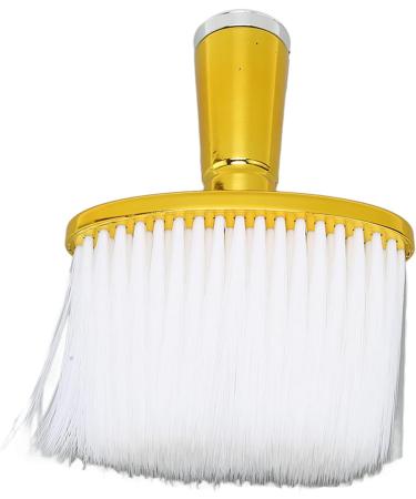 Neck Face Duster Brush Yellow Neck Duster with Electroplated Handle for Hair Cutting Skin Friendly Soft Bristles Brush for Removing Loose Hair Barber Cleaning Brush for Salon Home - Buy Online on SooperMarket.com