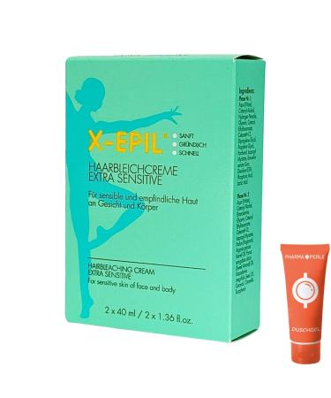 X-EPIL hair bleaching extra sensitive 2x 40 ml i for sensitive and recommended skin on the face and body i bleaching cream i hair rebeling i gently thorough fast i savings set plus give-away 1er set 1x x-epil hair bleach cream