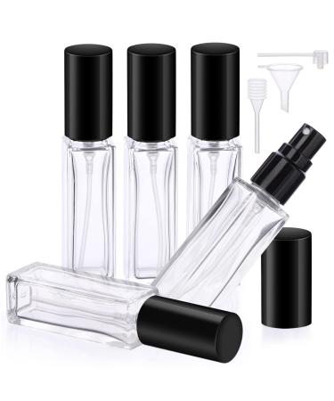 Segbeauty perfumed cleaner glass portable atomizer for on the go square glass perfume bottle empty empty parties travel men and women 5 pieces of transparent empty perfume donor
