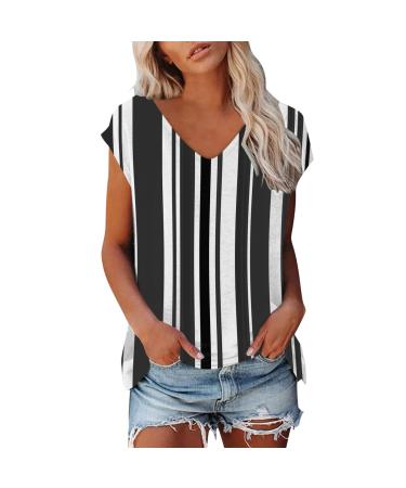 Short Sleeve T Shirts Clothing Woman T-Shirt Casual Black Clothing Top Women's Floral Pattern for Women Crop Tops Shirt Shirts Top Women's Summer Tank Top 2-black M