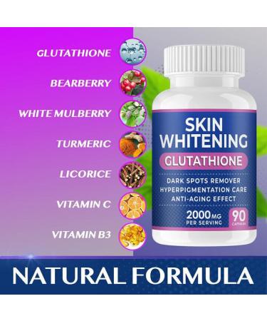 ROCKPEAK Skin Whitening Glutathione 2000 mg - Brightening Pills | 90 Capsules for Radiant Skin - Fast International Shipping - Buy Online on SooperMarket.com