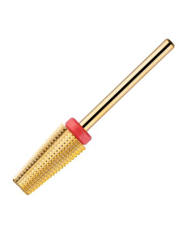 BNG 5 in 1 Carbide Nail Drill Bit Fast Remove Acrylic & Hard Gel Professional 3/32" Electric Nail Drill Tungsten Steel Bits Manicure Pedicure Professional Salon Tool(Fine Gold) DSA5-Fine&Gold