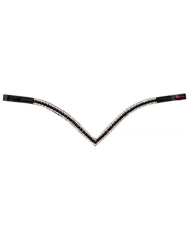 Start Wodenhringriemen horse glitter headband leather diamond horse stirring strap swing for bridle head straps for horses size Warmblood thoroughbred and pony (bangs black/black) bangs black/black