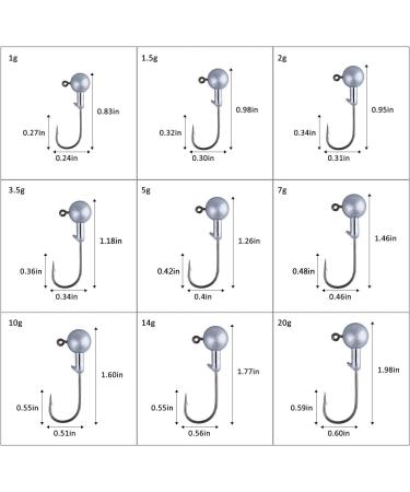 Goture 50-Piece Jig Head Fishing Hook Set - Sharp Rubber Fish Hooks for Carp & Jigs Multiple Weights Available - Buy Online on SooperMarket.com