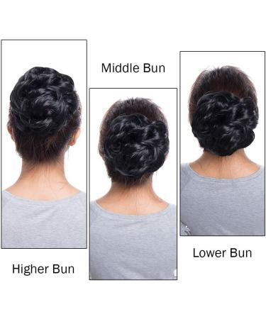 Silk-co Curly Hair Bun Scrunchie in Light Brown - 35g Synthetic Hair Extension - Buy Online on SooperMarket.com