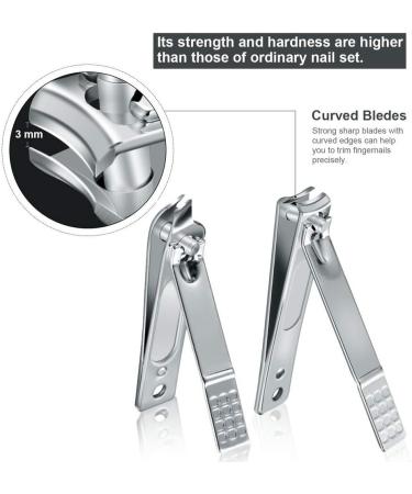Econtal Nail Clippers Set of 4 Small Slanted with Nail File Cuticle Remover Pusher & Clippers Pliers | Best Quality Manicure Tools for Perfect Nails - Buy Online on SooperMarket.com