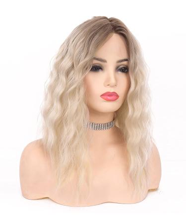 VEDAR Platinum Blonde Short Curly Ombre Wig - 12 Inch Synthetic Hair for Women #031-12 - Buy Online on SooperMarket.com