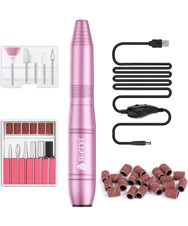 Weyi nail miller milling cutter for gel nails electric nail files for gel nails remove acrylic nails Kallus 20 000 prm USB professionally adjustable speed 11 in 1 manicure pedicure set pink 11.Rosa