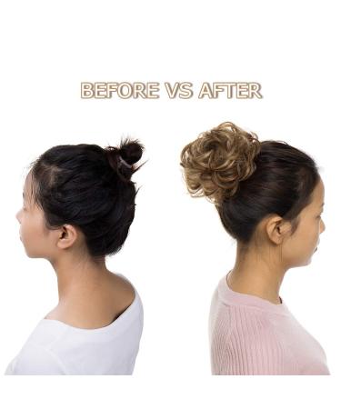 Buy Affordable Soft Wavy Hair Extensions - 2pcs 50g Hair Ties in Hellbraun & Ashblond for Natural Thickening Updos - Buy Online on SooperMarket.com