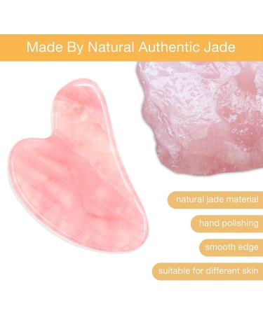 COOESS Gua Sha Tool - Natural Rose Quartz Facial Massage Tool for Eyes Neck & Body | Genuine Jade Stone Gua Sha for Radiant Skin - Buy Online on SooperMarket.com