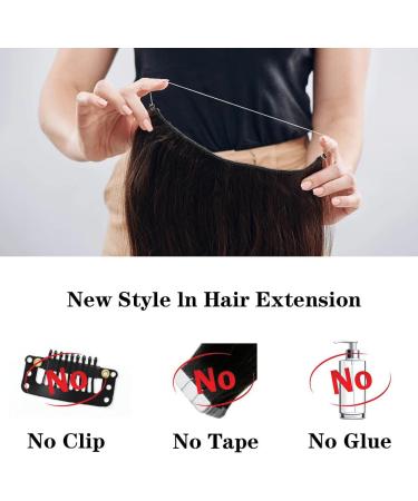 prinfantasy Cruly Hair Extension Fiber Line Metal buckle Adjustable Invisible Long Wavy Seamless NO Clips in 22inches Hairpiece for Gift Daily Party Cosplay Use MW237 GBMW237 22 inch - Buy Online on SooperMarket.com
