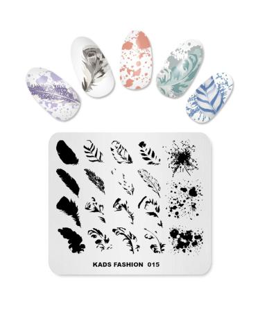 Alexnailart Nail Art Stamping Plate Stamping Template Feathers Fashion Design Template Image Plate Nail Art Tools (FA015)